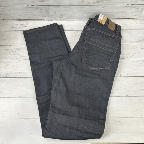 prAna Stretch Denim Pants Mens 31x36 Bridger Jeans Organic‎ Cotton Blue NWT